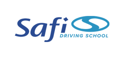 blue text of safi driving school logo