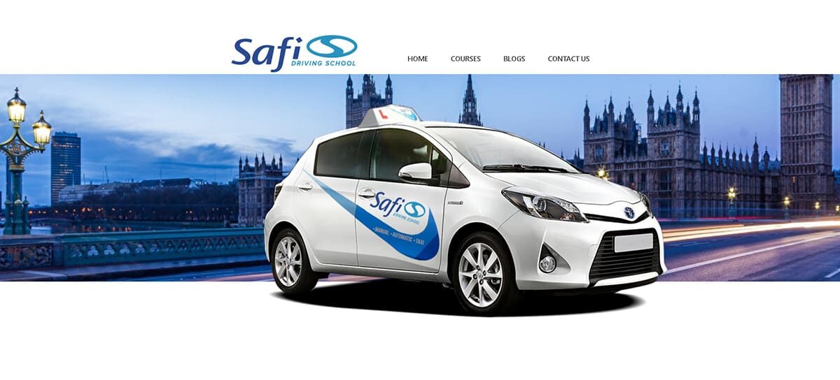 safi driving school website snap shot
